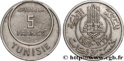TUNISIE - PROTECTORAT FRANÇAIS 5 Francs AH1373 1954 Paris