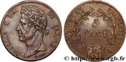 COLONIES FRANÇAISES - Charles X, pour la Guyane et le Sénégal 5 Centimes Charles X 1825 Paris - A