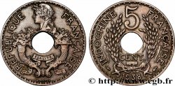 FRENCH INDOCHINA 5 Centièmes 1938 Paris