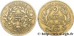 TUNISIE - PROTECTORAT FRANÇAIS Bon pour 2 Francs sans le nom du Bey AH1345 1926 Paris