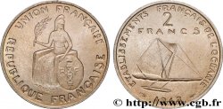 POLYNÉSIE FRANÇAISE - Océanie française Essai de 2 Francs avec listel en relief 1948 Paris