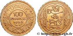 TUNISIE - PROTECTORAT FRANÇAIS 100 Francs or frappée au nom du Bey Ahmed 1935 Paris