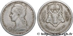MADAGASCAR French Union 2 Francs 1948 Paris