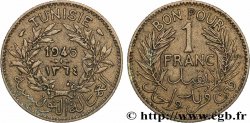 TUNESIEN - Französische Protektorate  Bon pour 1 Franc sans le nom du Bey AH1364 1945 Paris
