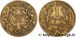 TUNISIA - French protectorate Bon pour 1 Franc sans le nom du Bey AH1340 1921 Paris