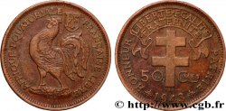 AFRIQUE ÉQUATORIALE FRANÇAISE - FRANCE LIBRE 50 Centimes 1943 Prétoria
