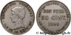 ÎLE DE LA RÉUNION - Troisième République Bon pour 50 Centimes 1896 sans atelier