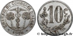 ALGÉRIE 10 Centimes Chambre de Commerce d’Alger caducéee netre deux palmiers 1916 