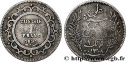 TUNISIA - FRENCH PROTECTORATE 1 Franc AH1308 1891 Paris