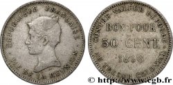 REUNION - Third Republic Bon pour 50 Centimes 1896 sans atelier