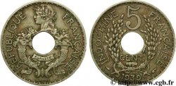 INDOCHINE FRANÇAISE 5 Centièmes 1939 Paris TTB 