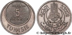 TUNISIA - French protectorate 5 Francs AH1373 1954 Paris