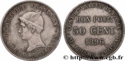 RÉUNION - III. REPUBLIK Bon pour 50 Centimes 1896 sans atelier
