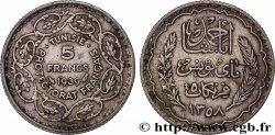 TUNISIE - PROTECTORAT FRANÇAIS 5 Francs AH 1358 1939 Paris
