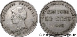 ÎLE DE LA RÉUNION - Troisième République Bon pour 50 Centimes 1896 sans atelier