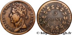 FRENCH COLONIES - Charles X, for Guyana 5 Centimes Charles X 1830 Paris - A