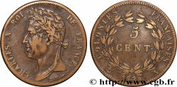 COLONIES FRANÇAISES - Charles X, pour la Guyane 5 Centimes Charles X 1828 Paris - A
