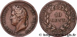 COLONIES FRANÇAISES - Louis-Philippe pour la Guadeloupe 10 Centimes 1841 Paris