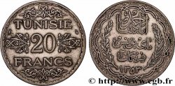 TUNISIA - French protectorate 20 Francs au nom du Bey Ahmed an 1353 1934 Paris