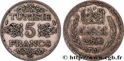 TUNISIA - French protectorate 5 Francs AH 1353 1934 Paris