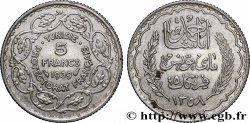 TUNESIEN - Französische Protektorate  5 Francs AH 1358 1939 Paris