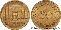 SAARLAND 20 Franken 1954 Paris