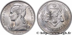 MADAGASKAR - FRANZÖSISCHE UNION 5 Francs Marianne / buffles 1953 Paris