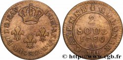 GUYANE FRANÇAISE 2 Sous colonie de Cayenne 2e type 1789 Paris - A