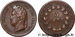 FRANZÖSISCHE KOLONIEN - Louis-Philippe, für Guadeloupe 5 Centimes Louis Philippe Ier 1841 Paris - A