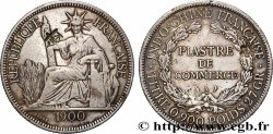 FRENCH INDOCHINA 1 Piastre de Commerce (contremarques chinoises) 1900 Paris