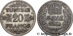 TUNISIA - French protectorate 20 Francs au nom du Bey Ahmed an 1353 1934 Paris