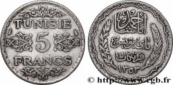 TUNISIA - French protectorate 5 Francs AH 1353 1934 Paris