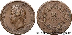 FRENCH COLONIES - Louis-Philippe for Guadeloupe 10 Centimes Louis-Philippe 1839 Paris
