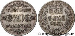 TUNISIE - PROTECTORAT FRANÇAIS 20 Francs au nom du Bey Ahmed an 1353 1934 Paris