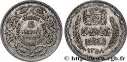 TUNEZ - Protectorado Frances 5 Francs AH 1358 1939 Paris
