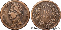 FRANZÖSISCHE KOLONIEN - Charles X, für Guayana 10 Centimes Charles X 1828 Paris - A
