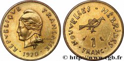 NEUE HEBRIDEN (VANUATU ab 1980) 1 Franc Marianne / oiseau 1970 Paris