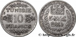 TUNESIEN - Französische Protektorate  10 Francs au nom du Bey Ahmed datée 1353 1934 Paris