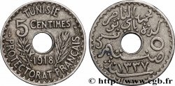 TUNISIE - PROTECTORAT FRANÇAIS 5 Centimes AH 1337 1918 Paris