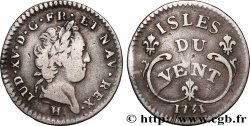 LOUIS XV - &nbsp;ÎSLES DU VENT&nbsp; /  WINDWARD ISLANDS Douze sols 1731 La Rochelle