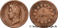COLONIES FRANÇAISES - Louis-Philippe pour la Guadeloupe 5 Centimes Louis Philippe Ier 1839 Paris - A