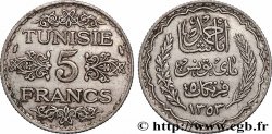 TUNISIE - PROTECTORAT FRANÇAIS 5 Francs AH 1353 1934 Paris