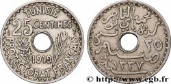 TUNISIE - PROTECTORAT FRANÇAIS 25 Centimes AH 1337 1919 Paris