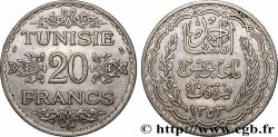 TUNISIA - French protectorate 20 Francs au nom du Bey Ahmed an 1353 1934 Paris