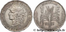 GUADELOUPE Bon pour 1 Franc 1921 