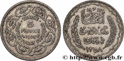 TUNISIA - FRENCH PROTECTORATE 5 Francs AH 1358 1939 Paris