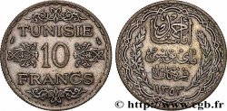 TUNISIA - Protettorato Francese 10 Francs au nom du Bey Ahmed datée 1353 1934 Paris 