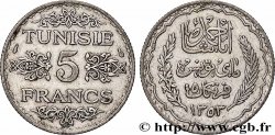 TUNESIEN - Französische Protektorate  5 Francs AH 1353 1934 Paris