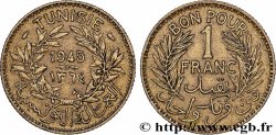 TUNISIA - Protettorato Francese Bon pour 1 Franc sans le nom du Bey AH1364 1945 Paris 