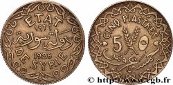 SIRIA 5 Piastres État de Syrie variété sans différents 1926 Paris 